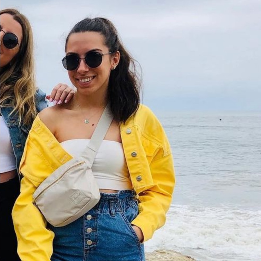 Yellow Topshop crop Jean jacket